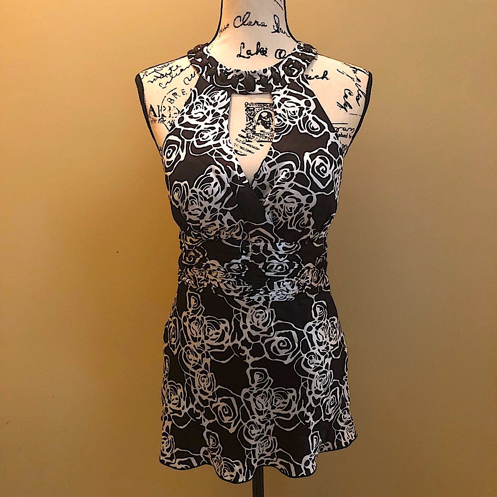 NWT WHBM Black/White Tunic Top